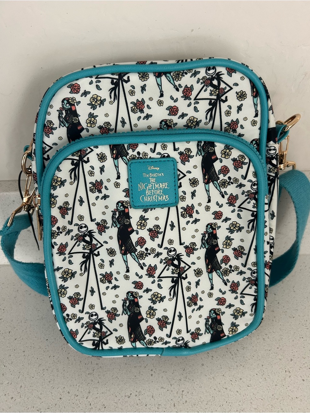 Bioworld The Nightmare Before Christmas Crossbody Bag Teal Jack Skeleton